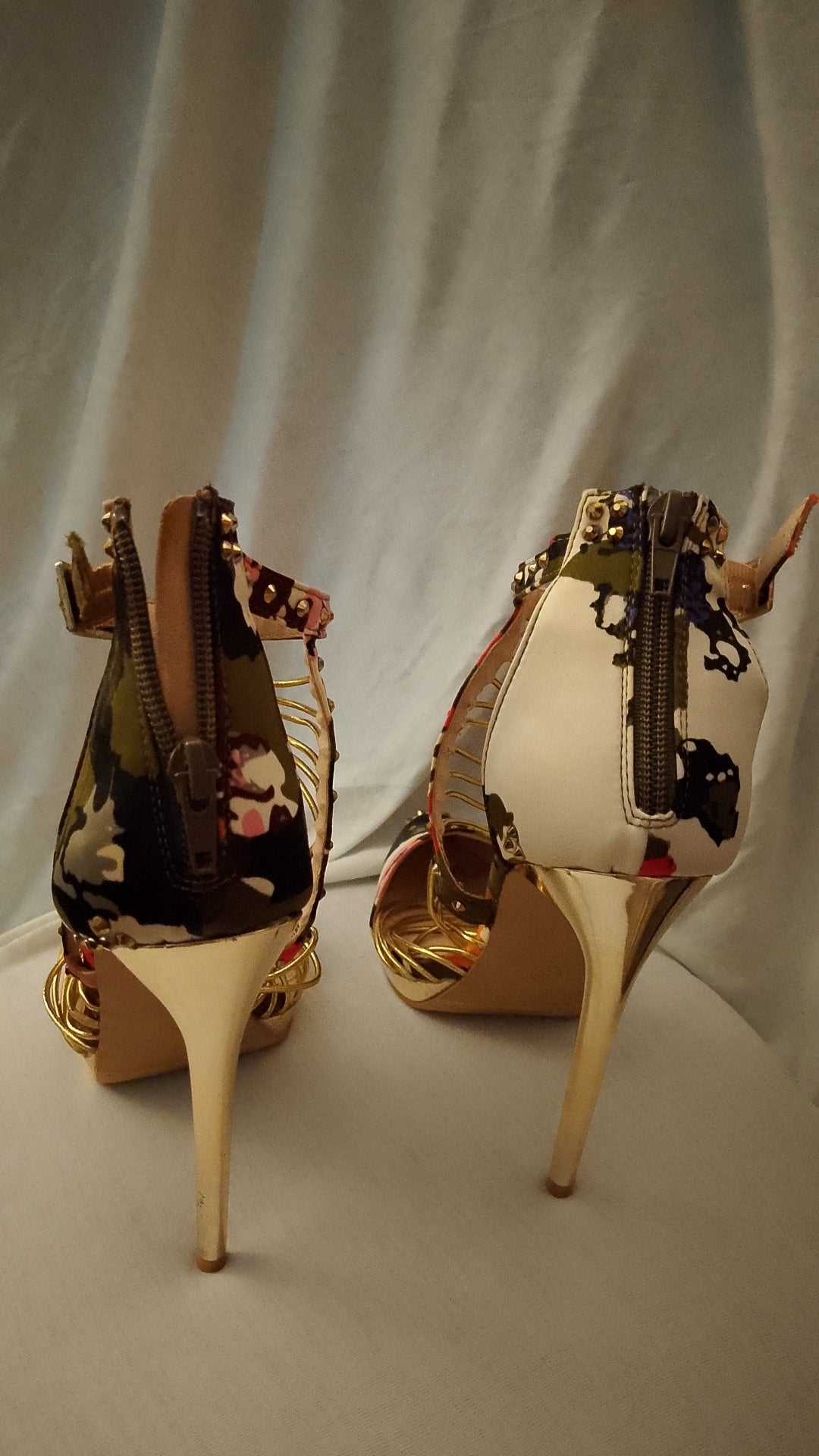 T - Beauty Gold Camouflage Stiletto Women's Heels