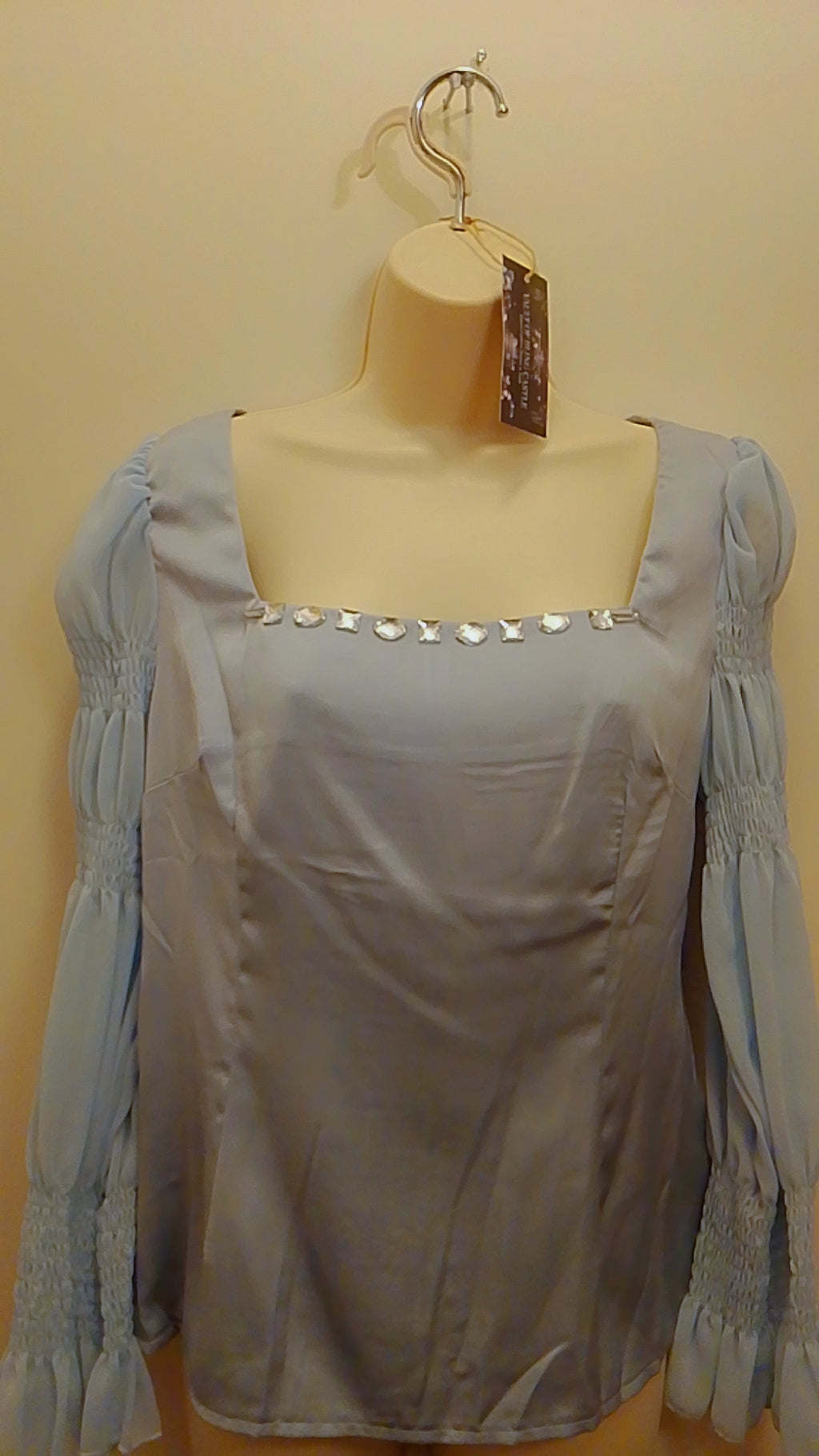 Artisanal Fine Choice Women's Chiffon Plunge Neck Blouse