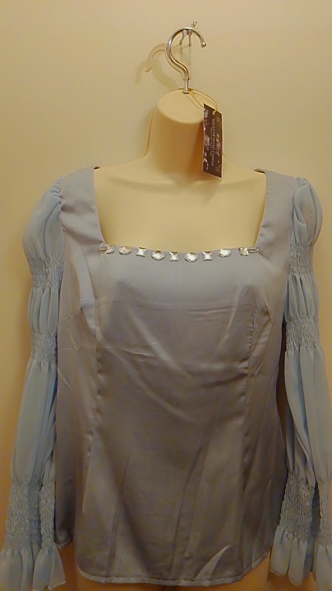 Artisanal Fine Choice Women's Chiffon Plunge Neck Blouse