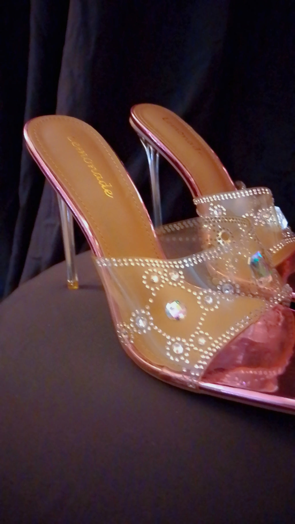 Cinderella's Slipper Pink Metallic Stiletto Heel Pumps