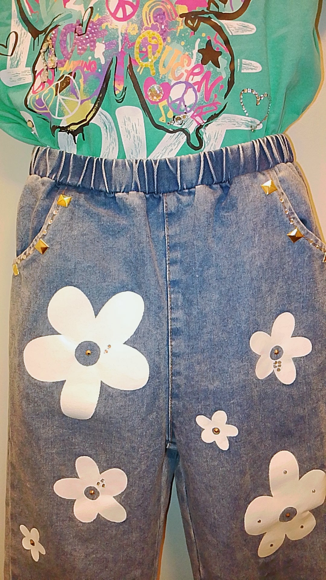 Sunshine Delicate Divine Graphics Girl's Denim Jeans