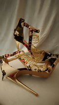 T - Beauty Gold Camouflage Stiletto Women's Heels