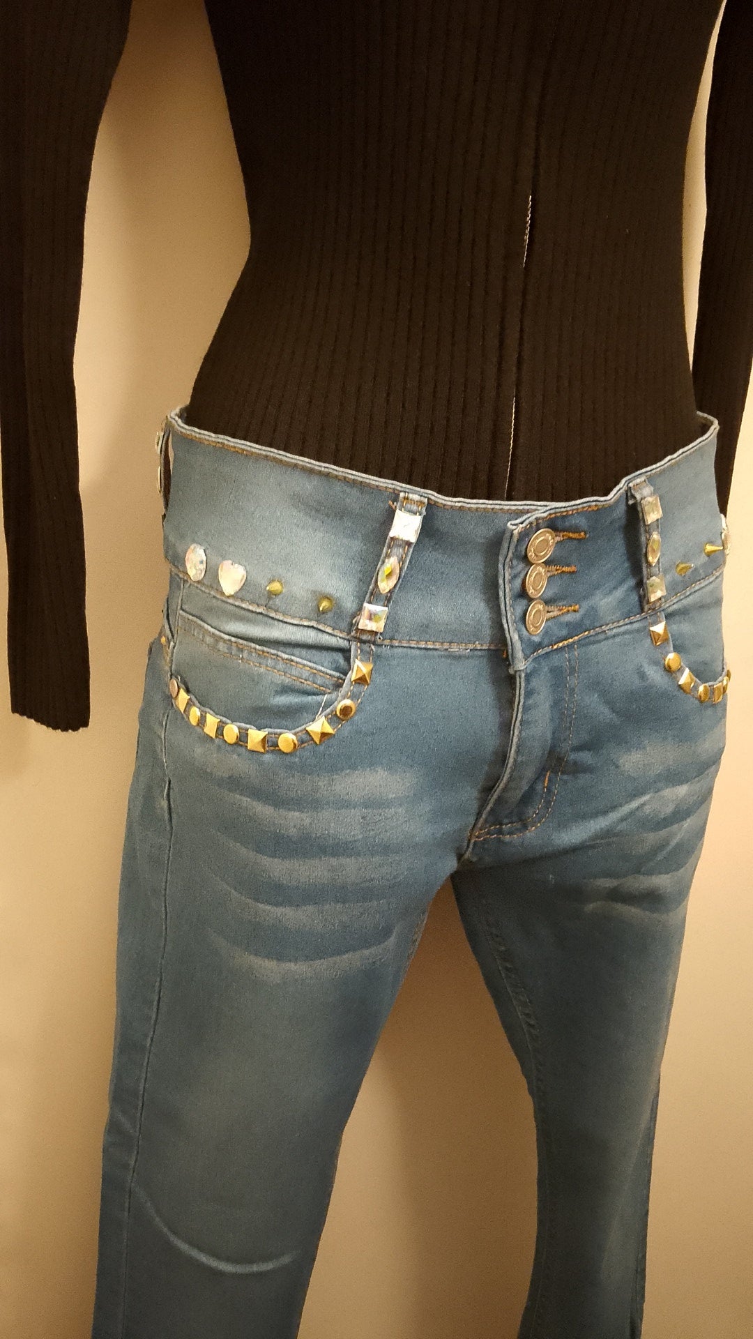Pave Vesture Women's High Waist Medium Denim Jeans