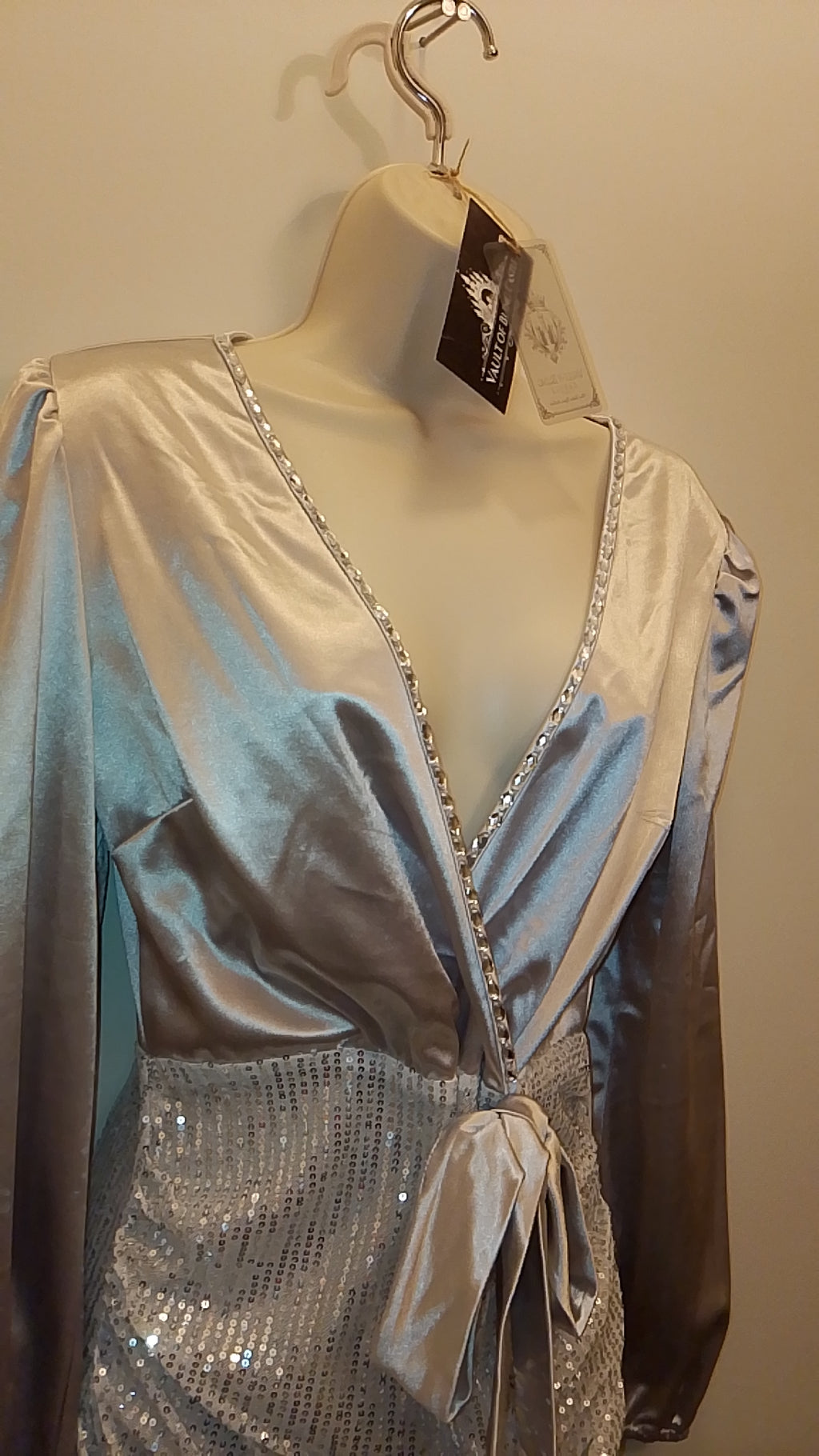 Platinum Girl Of Elegance Women's Silver Cocktail Sequin Dress