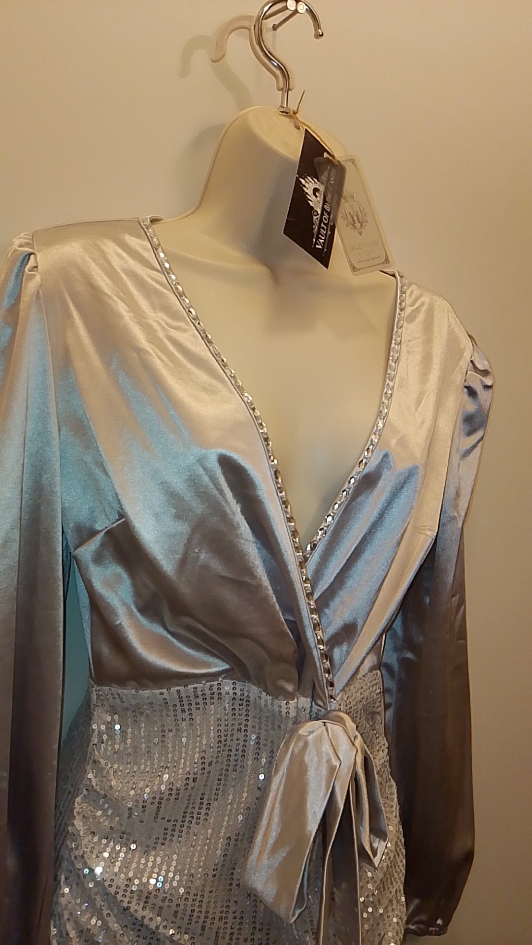 Platinum Girl Of Elegance Women's Silver Cocktail Sequin Dress