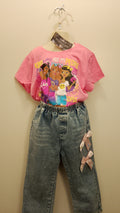 Lovely Girl's Tee - Shirt Short Sleeve With Gems Design - Style 121