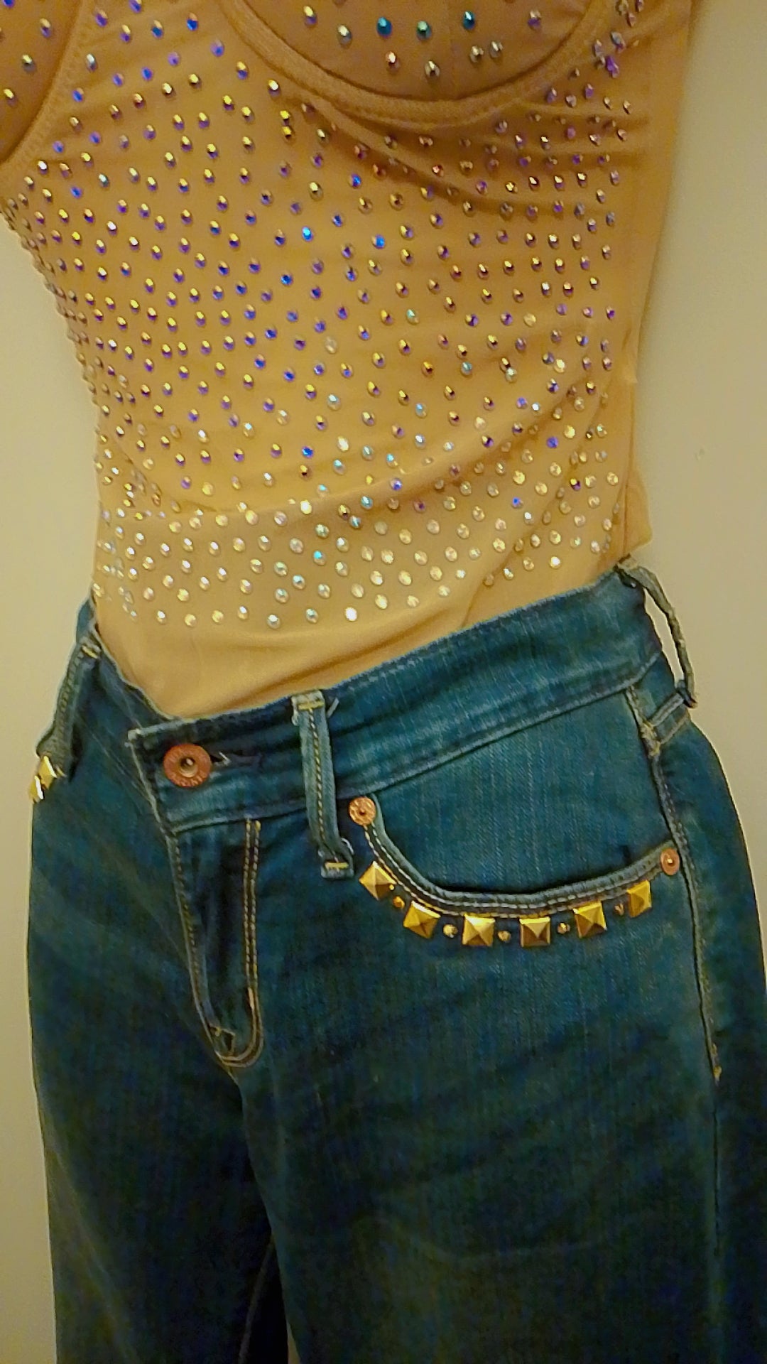 Blueprint Luxury Design Medium Dark Denim Boot Cut Wide Leg Women's Jeans