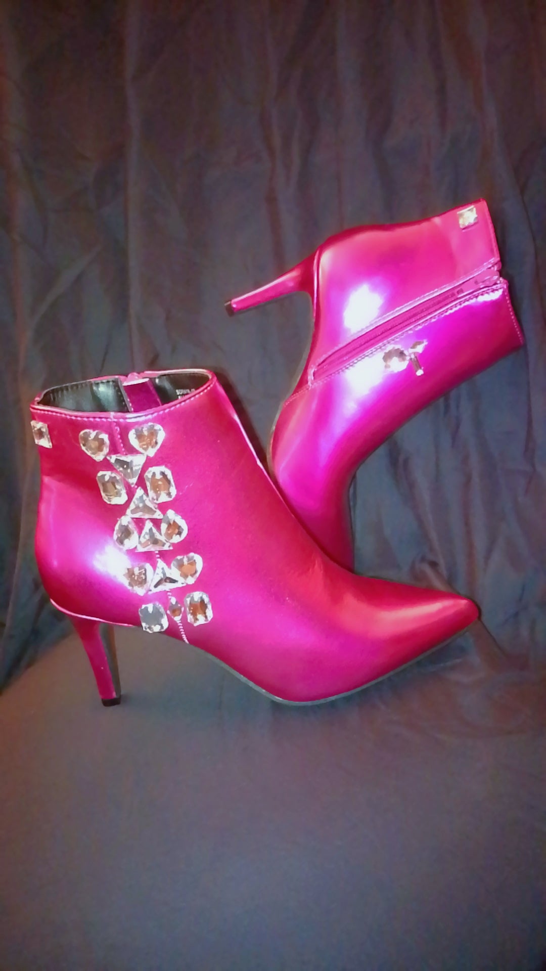 Fuchsia Candy Gloss Ankle Boots