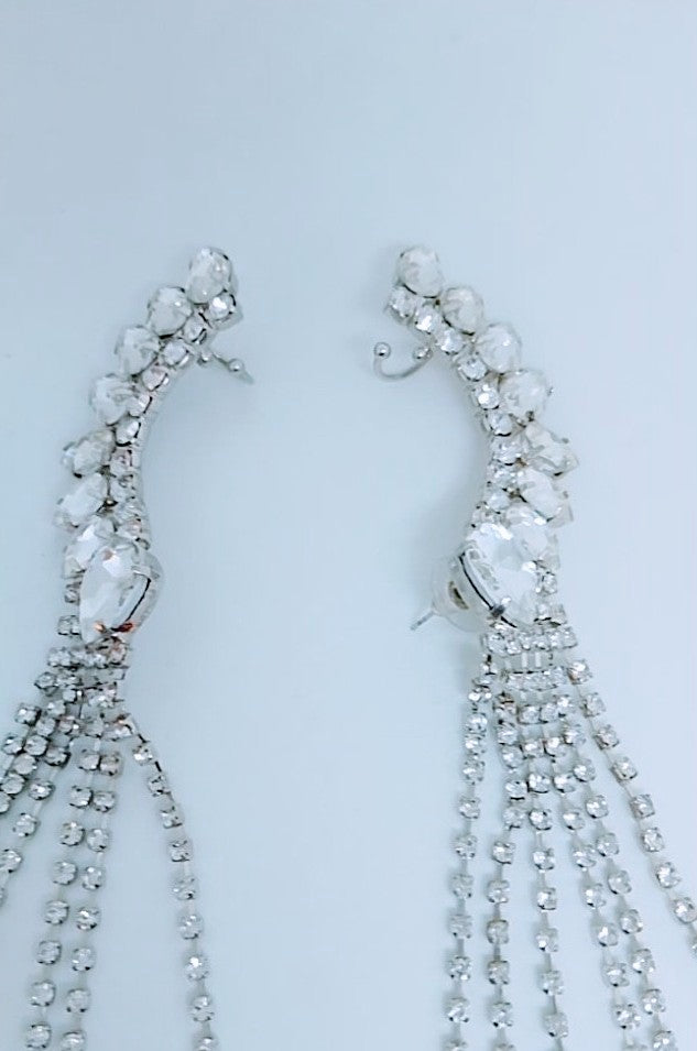 Glacial Ribbon Stream Liquid Drop Hook & Pierce Dangle Earrings