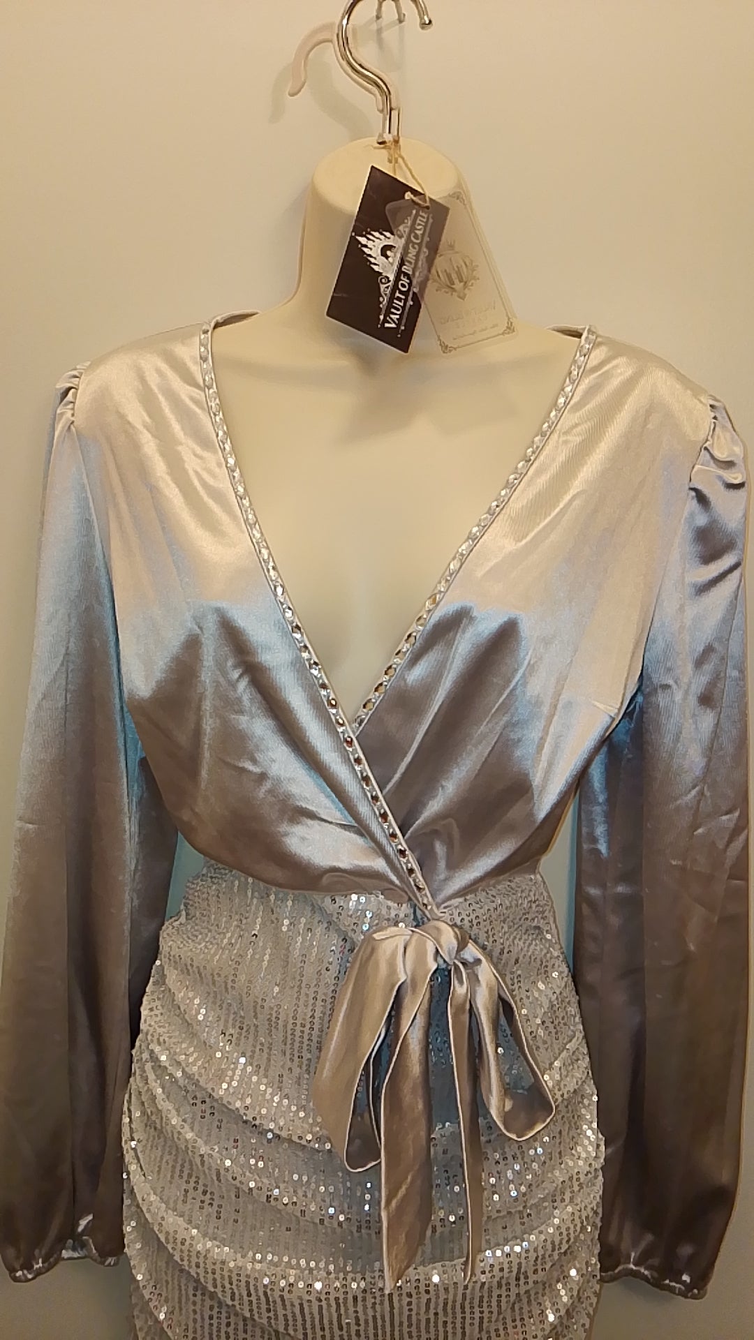 Platinum Girl Of Elegance Women's Silver Cocktail Sequin Dress
