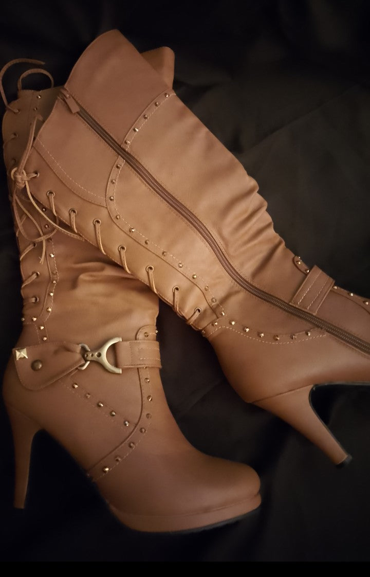 Insignia Gold Crest Women's Above Calf High Boots 