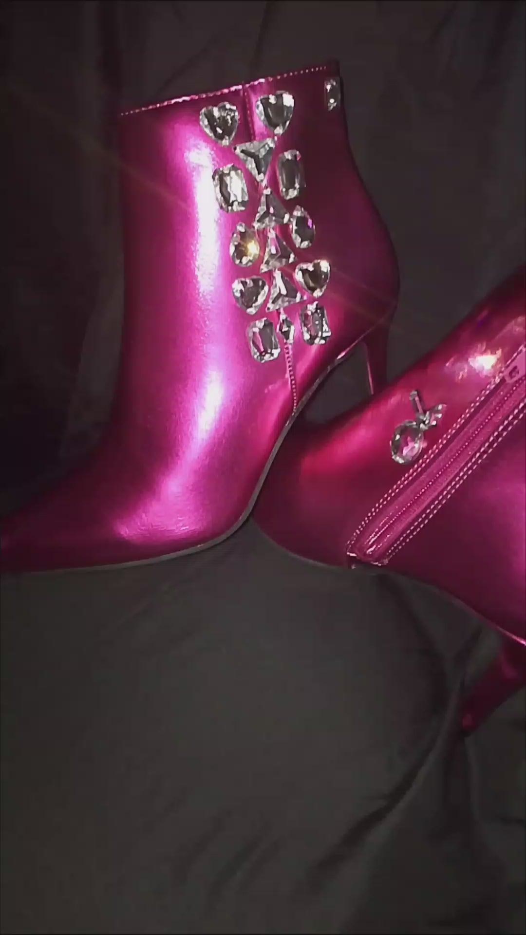 Fuchsia Candy Gloss Ankle Boots