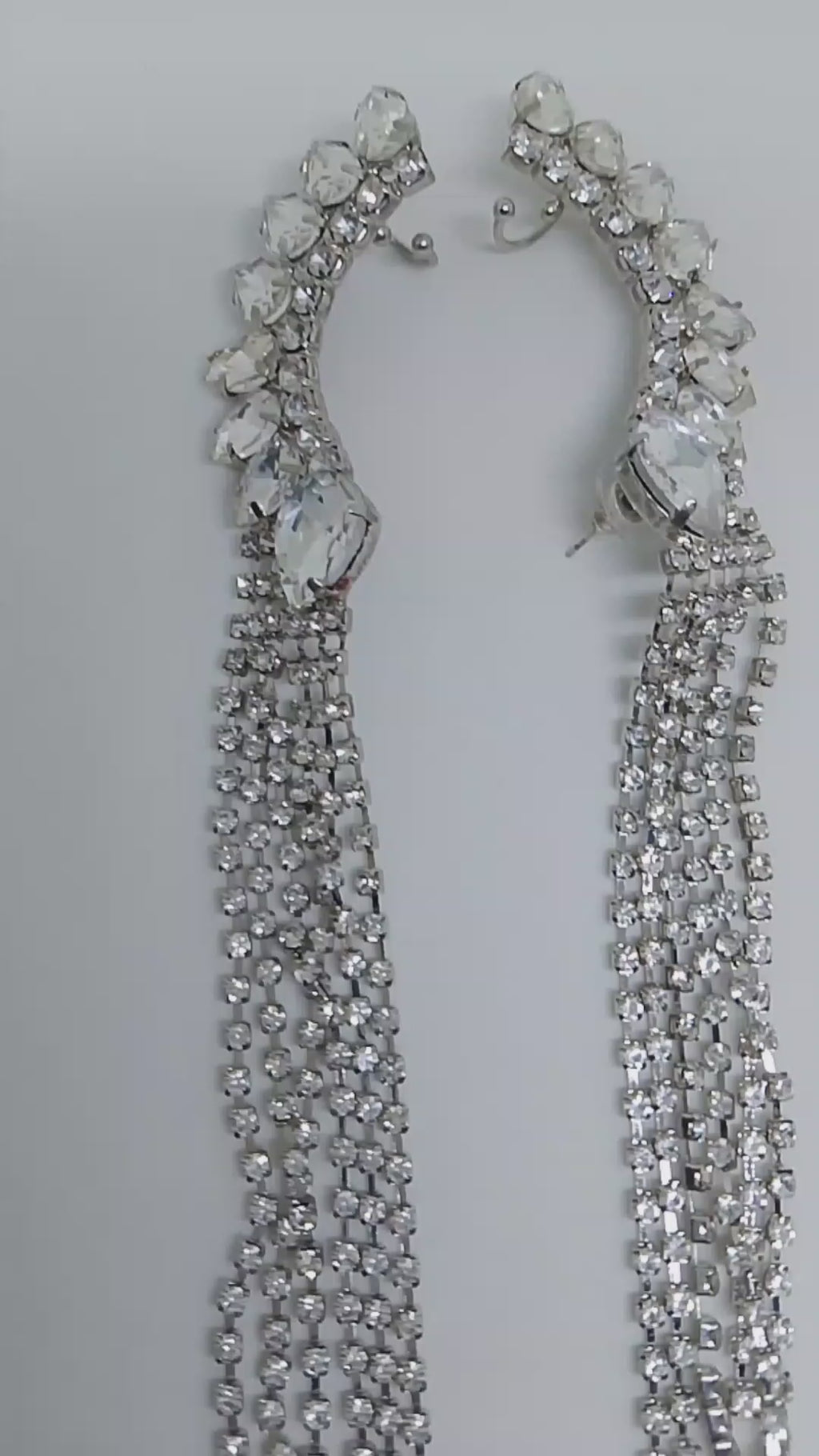 Glacial Ribbon Stream Liquid Drop Hook & Pierce Dangle Earrings