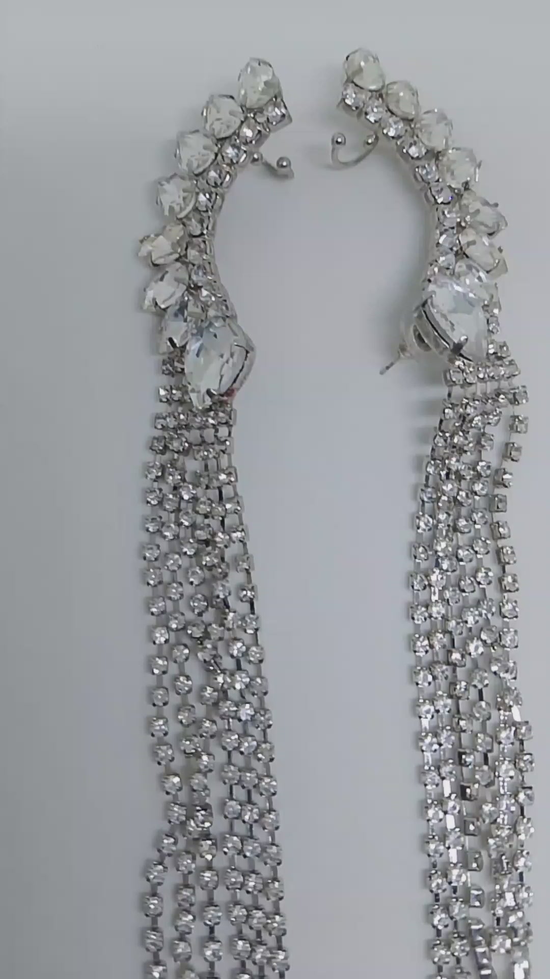 Glacial Ribbon Stream Liquid Drop Hook & Pierce Dangle Earrings