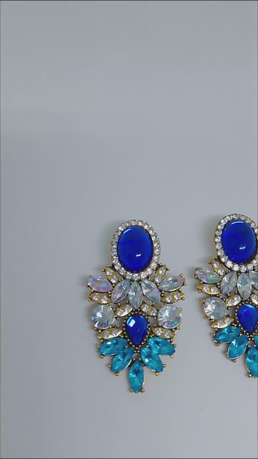 Mermaid Cove Royal Flowers Statement Earrings