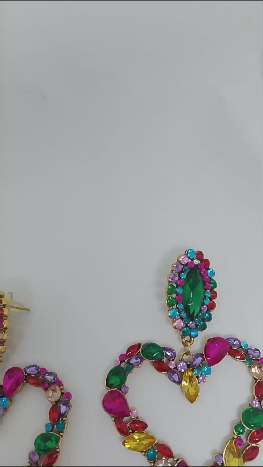 Enchanted Forbidden Fruit Multi-Color Heart Shape Drop Dangle Earrings