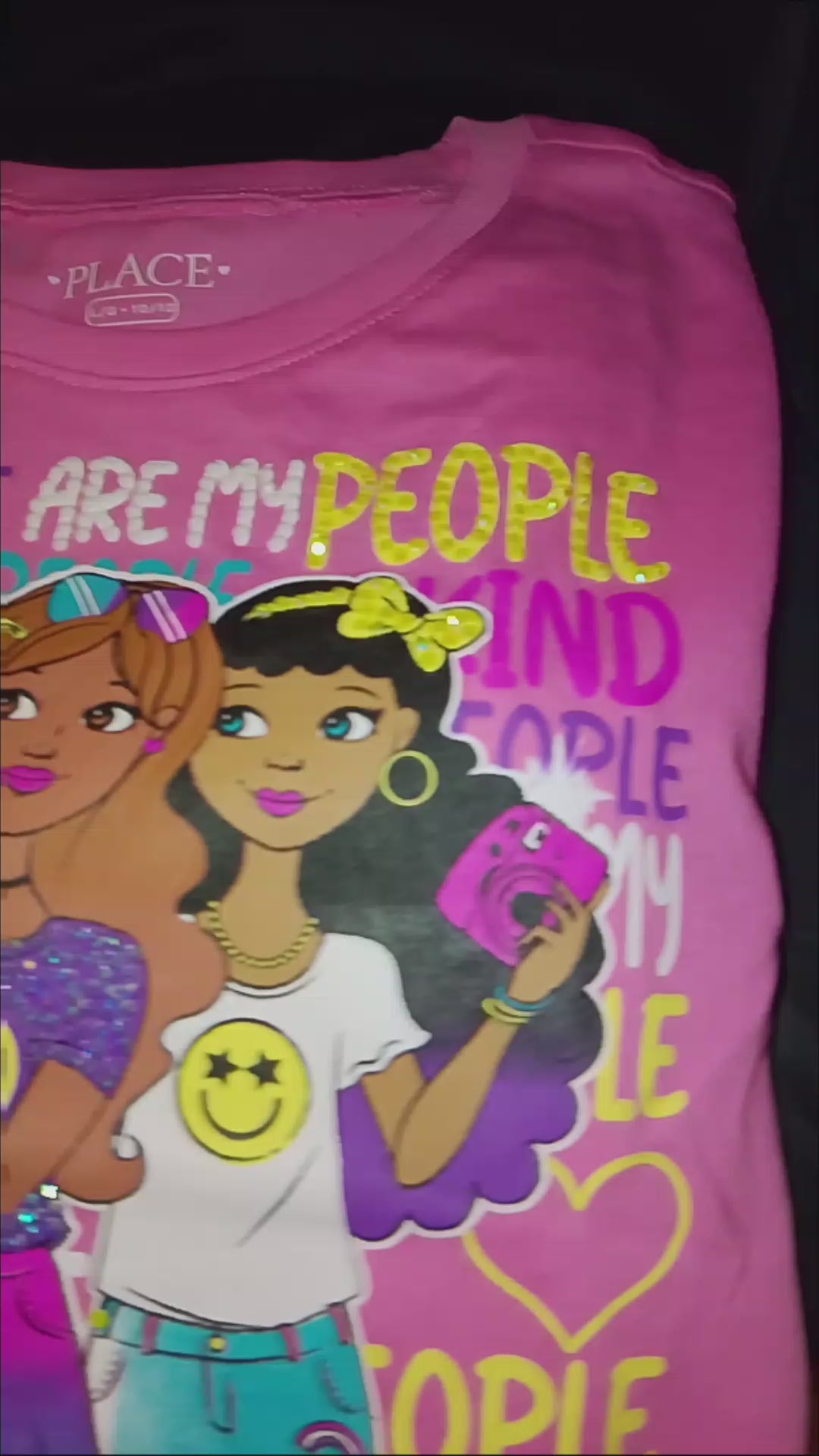 Lovely Girl's T - Shirt Short Sleeve With Gems Design - Style 121