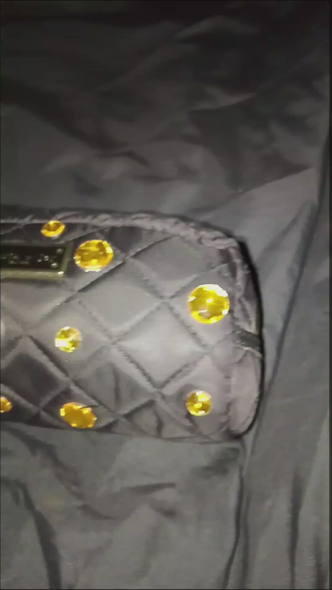 Couture Vanity Quilted Black Make-Up Pouch Zip Up Bag