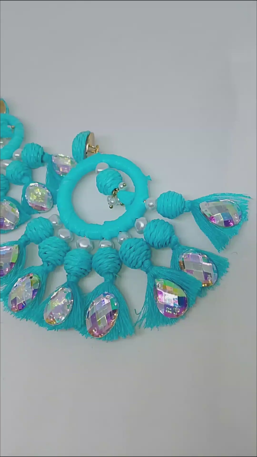 Meridian Dynasty Turquoise Flared Swan Statement Dangle Earrings