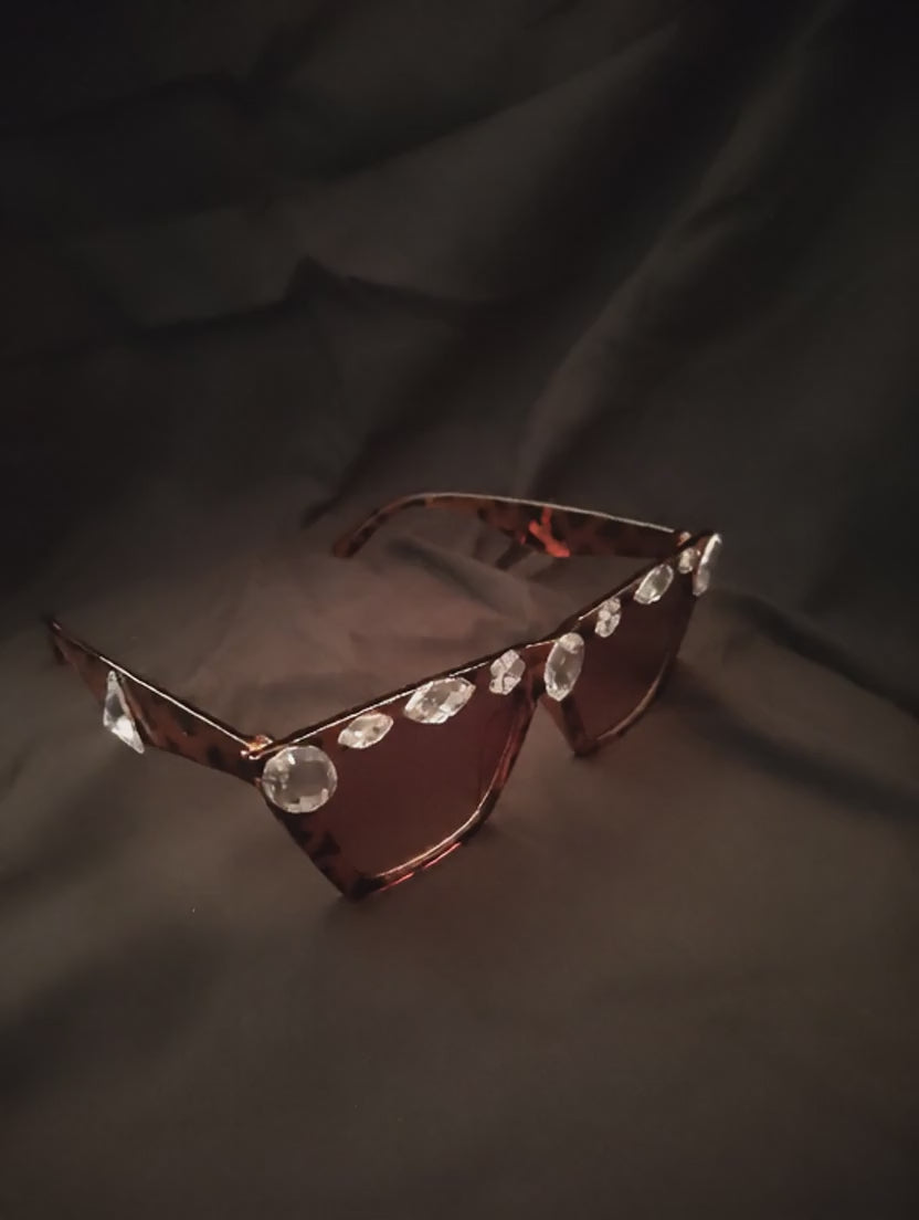 Coffee Couture Shades Silver Rhinestones
