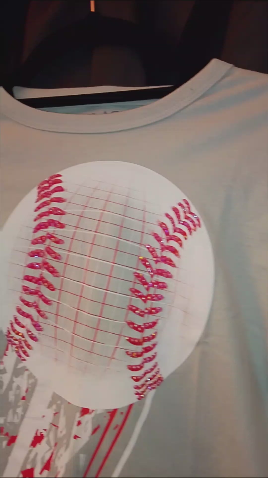 Power Pitch Sequined Baseball  Motion Boy's Short Sleeve Sports T-Shirt -  Style 120