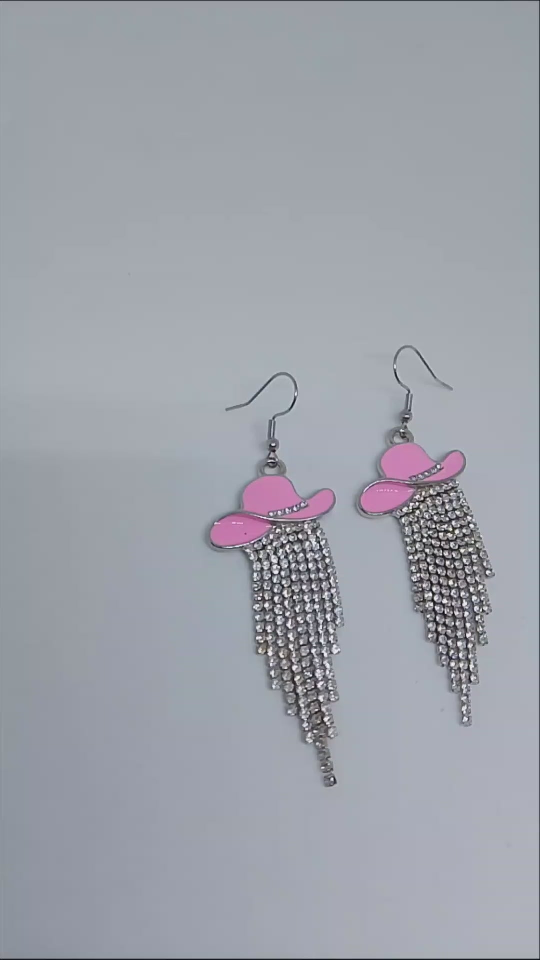Pink Pony Hat Express Dangle Fringe Drop Earrings