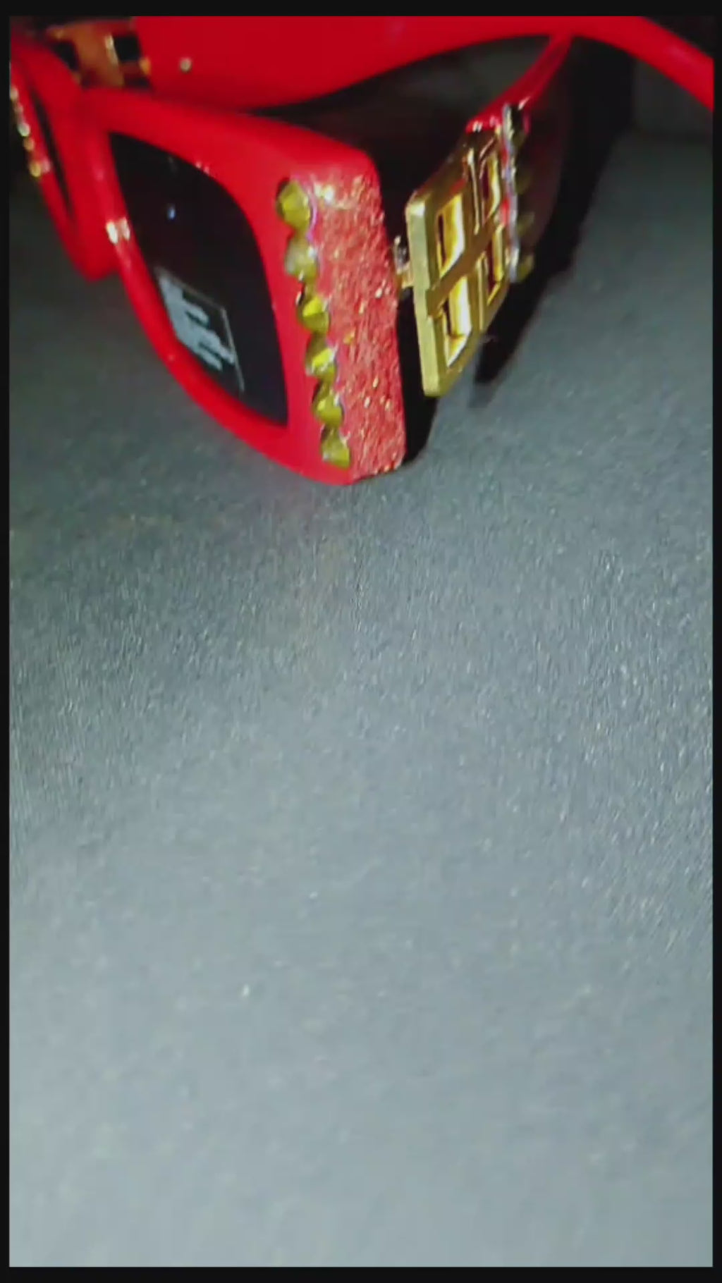 Pristine & Remarkable Red & Gold Frame Unisex Sunglasses